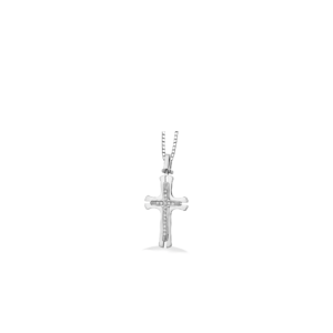 Pendente croce copta stilizzata con diamanti